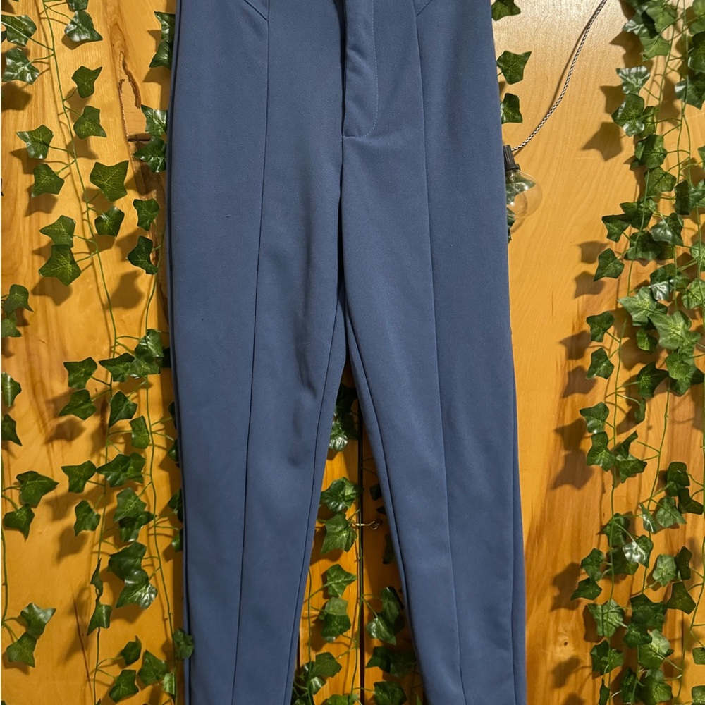 Blue straight leg pants